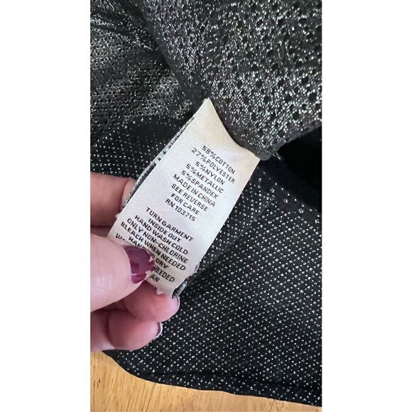 NANETTE LEPORE WOMEN PANT LEGGINGS BLACK SILVER SPECKLE SZ XL NEW - Picture 11 of 11